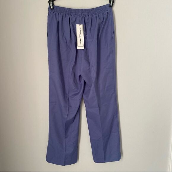 Alfred Dunner Women’s Flat Front Elastic Waist Purple Pull On Pants 6P - Picture 3 of 3